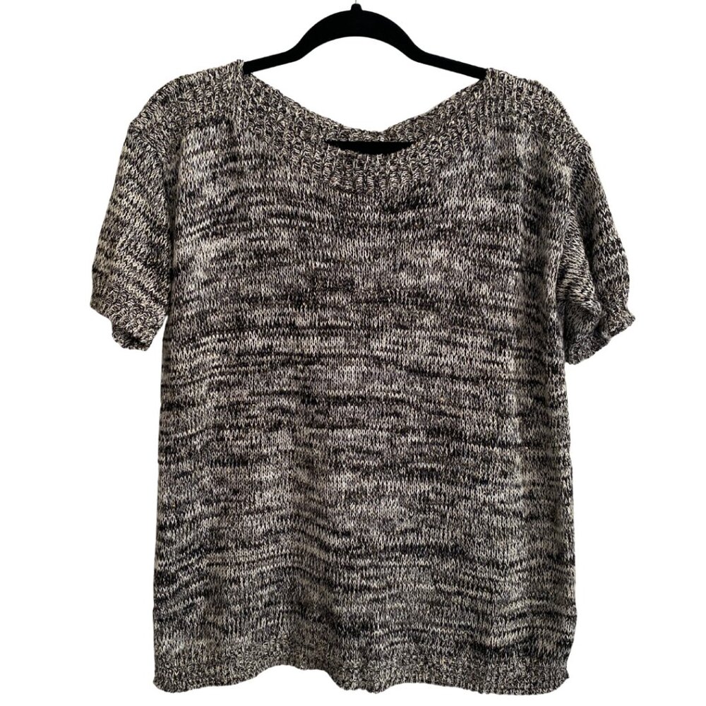a.n.a Marled Stitch Short Sleeve Sweater Top - Size M
